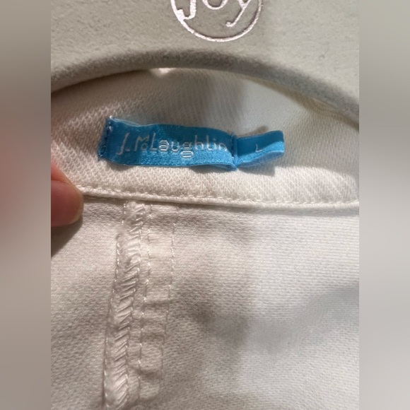 J. McLaughlin White Canvas Blazer Jacket Size Large - Picture 7 of 15